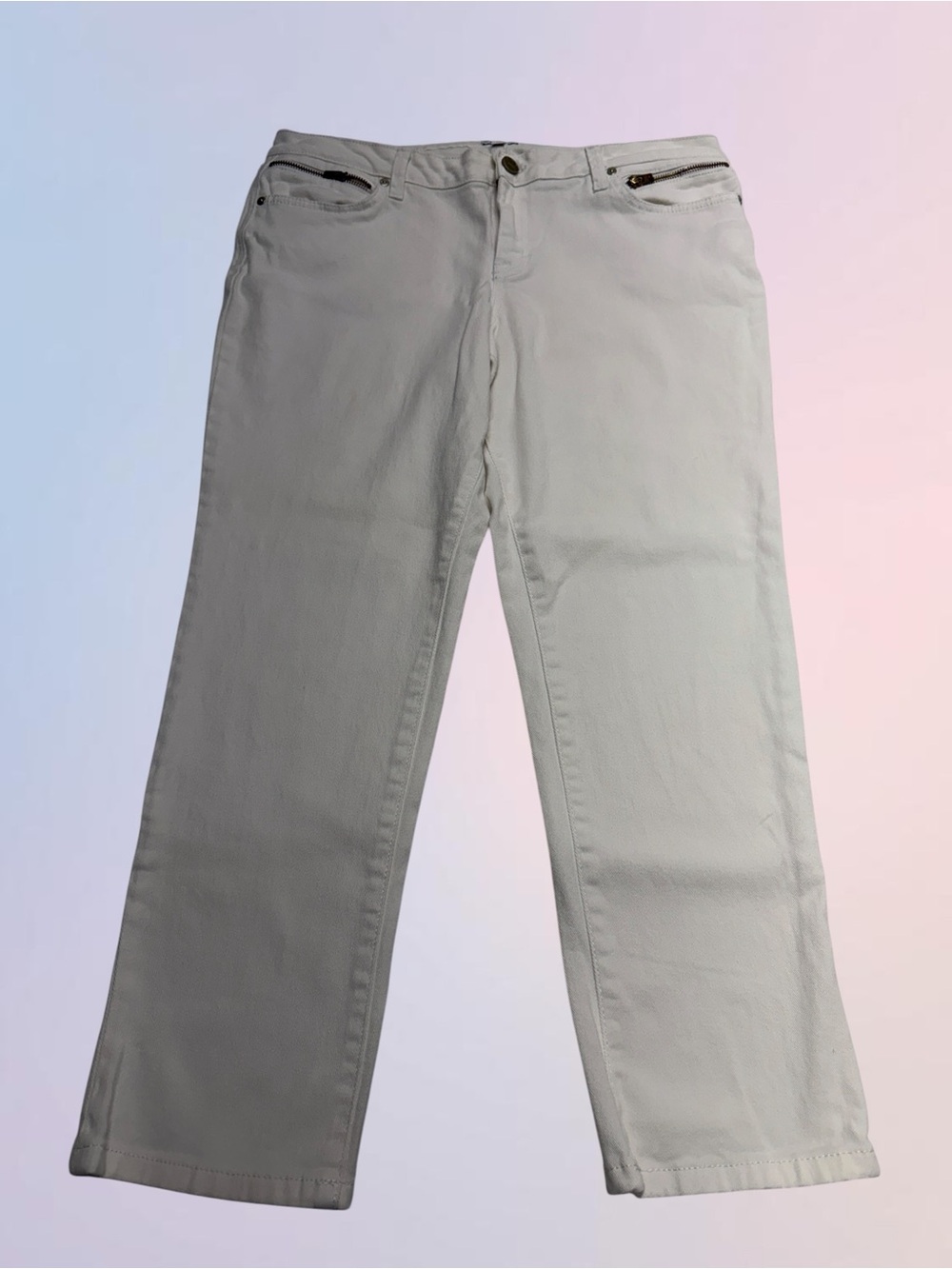 STYLE & CO Women’s 14 White SKINNY CROP Jeans